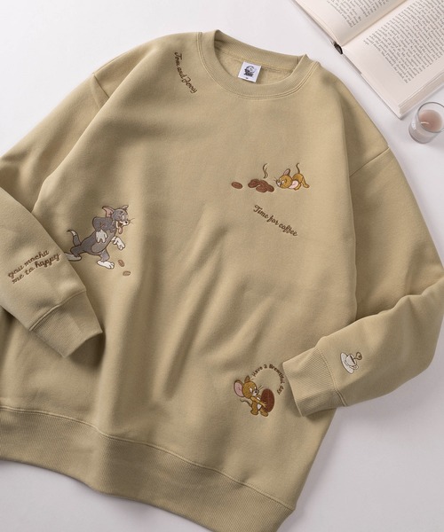 Tom&Jerry(トムアンドジェリー)の「【71】【TOM&JERRY/トムとジェリー】サガラ刺繍 裏起毛 アソート スウェット(スウェット・レディース・グレー/アッシュグレー/オフホワイト/ワイン/ダークグレー/ベージュ/バーガンディー/グリーン・M/L)」の1枚目の写真