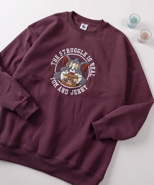Tom&Jerry(トムアンドジェリー)の「【71】【TOM&JERRY/トムとジェリー】サガラ刺繍 裏起毛 アソート スウェット(スウェット・レディース・グレー/アッシュグレー/オフホワイト/ワイン/ダークグレー/ベージュ/バーガンディー/グリーン・M/L)」の7枚目の写真