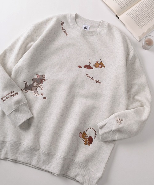 Tom&Jerry(トムアンドジェリー)の「【71】【TOM&JERRY/トムとジェリー】サガラ刺繍 裏起毛 アソート スウェット(スウェット・レディース・グレー/アッシュグレー/オフホワイト/ワイン/ダークグレー/ベージュ/バーガンディー/グリーン・M/L)」の3枚目の写真