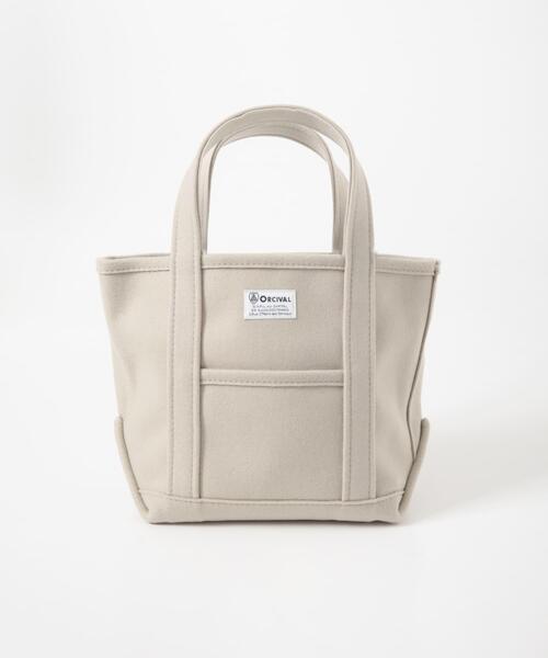 ORCIVAL（オーシバル）の「ORCIVAL　MELTON TOTE BAG SMALL（トートバッグ・レディース・チャコールグレー/ベージュ・ONE）」の9枚目の写真