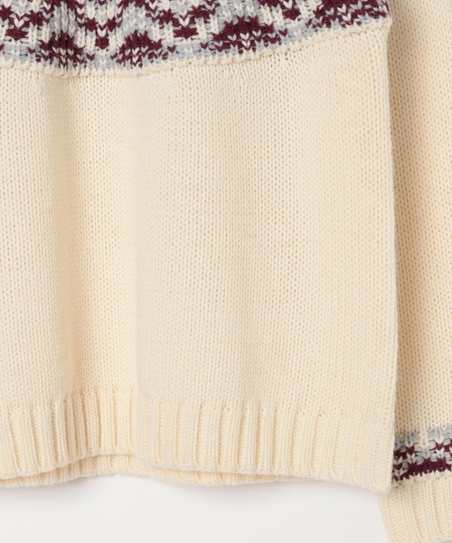 BAYFLOW（ベイフロー）の「ノルディックニットプルオーバー（ニット/セーター・レディース・グレー/オフホワイト・FREE）」の7枚目の写真