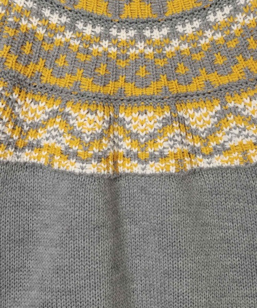 BAYFLOW（ベイフロー）の「ノルディックニットプルオーバー（ニット/セーター・レディース・グレー/オフホワイト・FREE）」の3枚目の写真