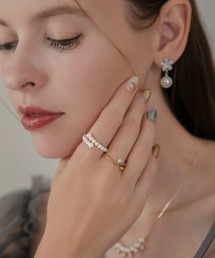 Leja（レジャ）の「【LEJA】パールダブルラインデザインリング結婚式 パーティー 成人式 二次会 同窓会 お呼ばれ オケージョン 20代 30代（リング）」