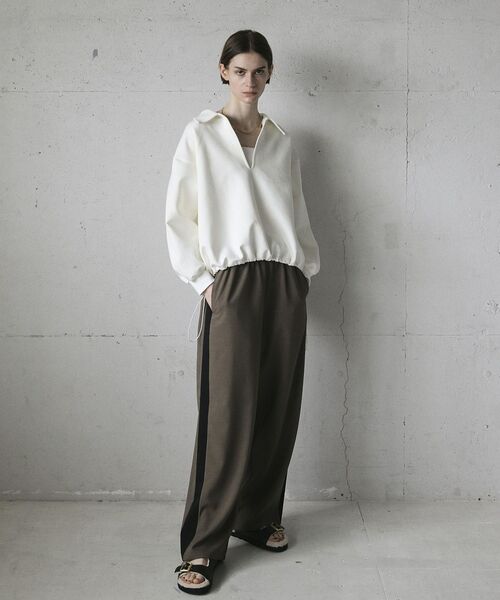 GARAGE OF GOOD CLOTHING（ガレージオブグッドクロージング）の「襟付きスキッパードロストプルオーバー（スウェット・レディース・ホワイト/杢グレー・FREE）」の7枚目の写真