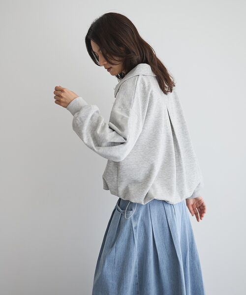 GARAGE OF GOOD CLOTHING（ガレージオブグッドクロージング）の「襟付きスキッパードロストプルオーバー（スウェット・レディース・ホワイト/杢グレー・FREE）」の13枚目の写真