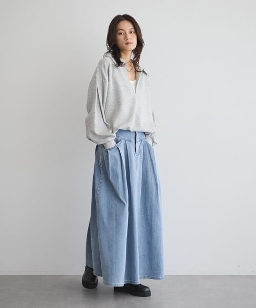 GARAGE OF GOOD CLOTHING（ガレージオブグッドクロージング）の「襟付きスキッパードロストプルオーバー（スウェット・レディース・ホワイト/杢グレー・FREE）」の15枚目の写真