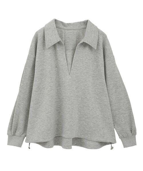 GARAGE OF GOOD CLOTHING（ガレージオブグッドクロージング）の「襟付きスキッパードロストプルオーバー（スウェット・レディース・ホワイト/杢グレー・FREE）」の22枚目の写真