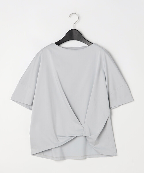 Gabardine K.T(ギャバジンケーティー)の「プレーティング天竺 ワンタックプルオーバー(Tシャツ/カットソー・レディース・ブラック/ライトグレー/ホワイト/ブルー/カーキ・9号)」の1枚目の写真