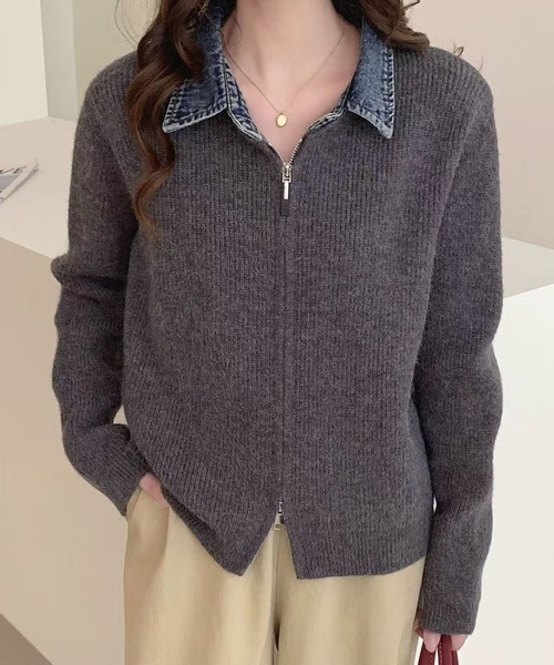 ◆最終お値下げ◆美品◆ダブルジップニット ニット セーター turtleneck double zip knit top /タートルネック