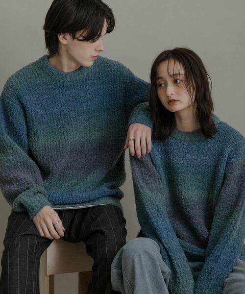 セール】『ユニセックス』ブークレグラデーションニット（ニット