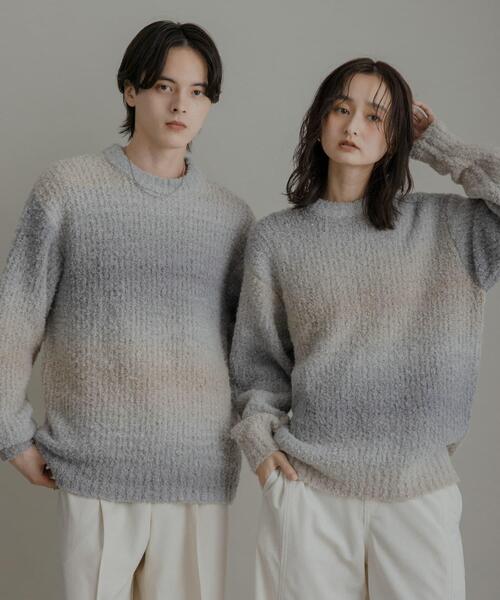 SENSE OF PLACE by URBAN RESEARCH(センスオブプレイスバイアーバンリサーチ)の「『ユニセックス』ブークレグラデーションニット(ニット/セーター・メンズ・ブルー/ライトグレー/ブラウン/オレンジ/イエロー/チャコールグレー・MEDIUM/LARGE)」の7枚目の写真