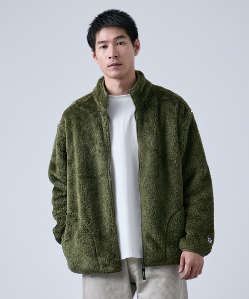 Champion（チャンピオン）の「【Champion/チャンピオン】スタンドジップジャケット（ブルゾン・メンズ・ブラック/オリーブ・MEDIUM/LARGE）」の2枚目の写真