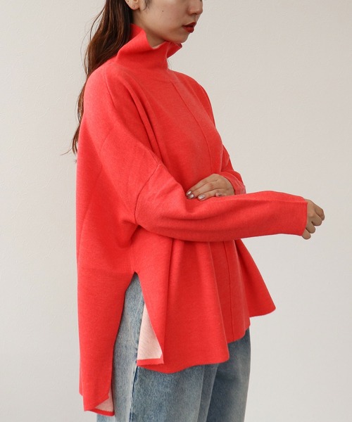 Cepica(セピカ)の「配色リバーシブルニットプルオーバー(ニット/セーター・レディース・ブルー/オレンジ・FREE)」の5枚目の写真