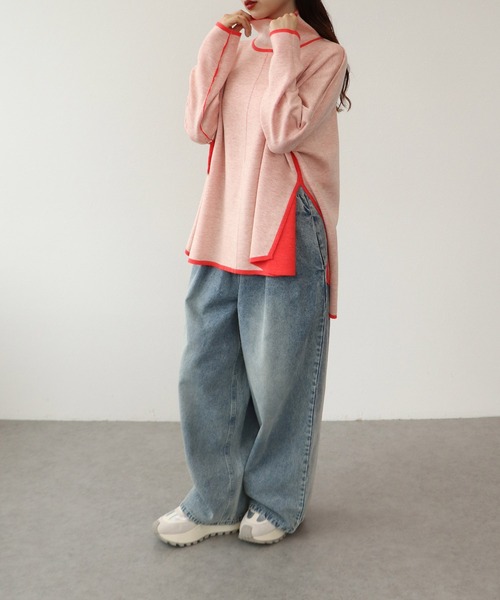 Cepica(セピカ)の「配色リバーシブルニットプルオーバー(ニット/セーター・レディース・ブルー/オレンジ・FREE)」の8枚目の写真