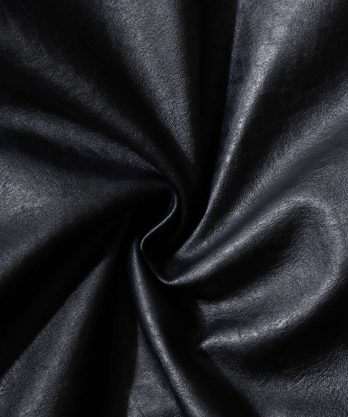 SITRY(シトリー)の「Synthetic Leather Rib Turtie Blouson/フェイクレザー ヴィンテージライク オーバーサイズ リブタートル スタンドネック ブルゾン ジャケット(ブルゾン・メンズ・ブラック/ブラウン系その他/ブラウン・M/L/LL)」の19枚目の写真