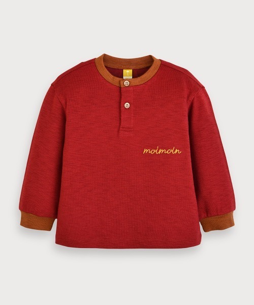 moimoln（モイモルン）の「【SOFT&】配色カラー長袖Tシャツ（Tシャツ/カットソー・キッズ・アイボリー/バーガンディー/ピンク・90cm/100cm/120cm/110cm）」の3枚目の写真