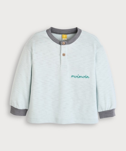 moimoln(モイモルン)の「【SOFT&】配色カラー長袖Tシャツ(Tシャツ/カットソー・キッズ・アイボリー/バーガンディー/ピンク/ミント・90cm/100cm/120cm/110cm)」の3枚目の写真
