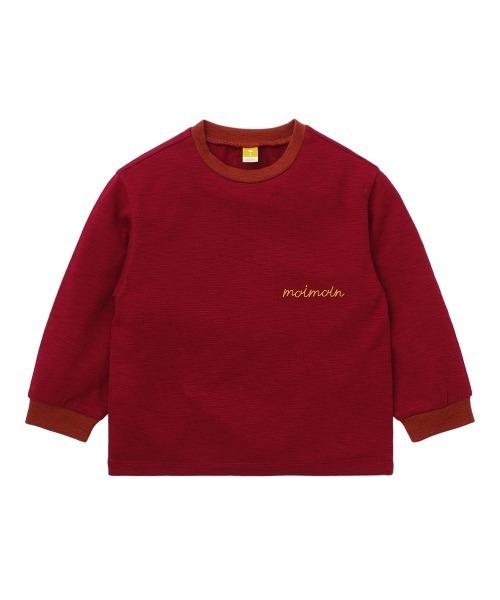 moimoln(モイモルン)の「【SOFT&】配色カラー長袖Tシャツ(Tシャツ/カットソー・キッズ・アイボリー/バーガンディー/ピンク/ミント・90cm/100cm/120cm/110cm)」の8枚目の写真