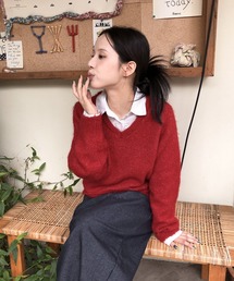 ニット/セーター（レッド/赤色系・Vネック）ファッション通販 - ZOZOTOWN