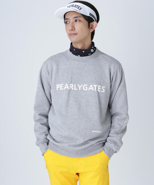 PEARLY GATES】ジグザグ裏毛ジャガードクルーネックスウェットプルオーバー