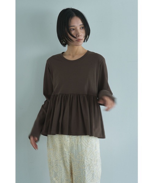 marjour（マージュール）の「COFFEE PEPLUM TEE（Tシャツ/カットソー・レディース・ブラウン・M）」の2枚目の写真