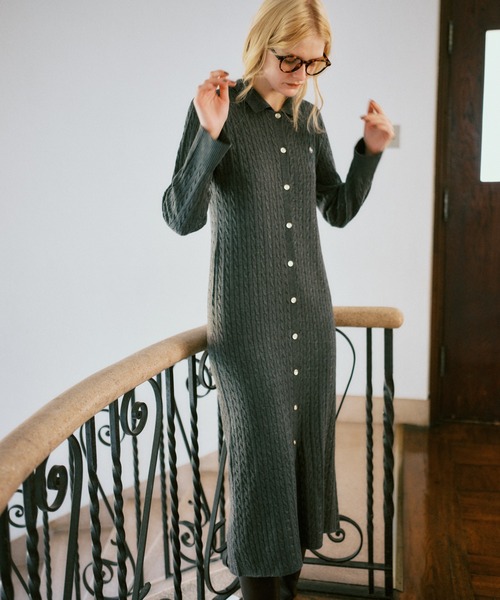 POLO BCS（ポロ ビーシーエス）の「【POLO BCS】VIS別注ニットワンピース（ワンピース・レディース・チャコールグレー/ダークブラウン・FREE）」の5枚目の写真