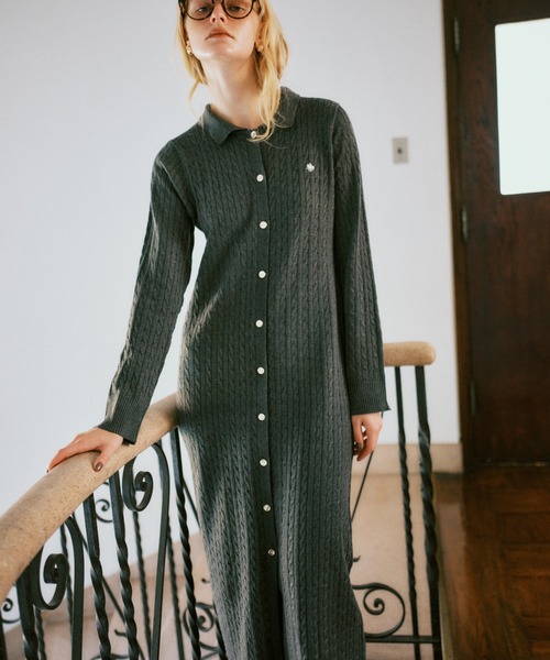 POLO BCS（ポロ ビーシーエス）の「【POLO BCS】VIS別注ニットワンピース（ワンピース・レディース・チャコールグレー/ダークブラウン・FREE）」の6枚目の写真