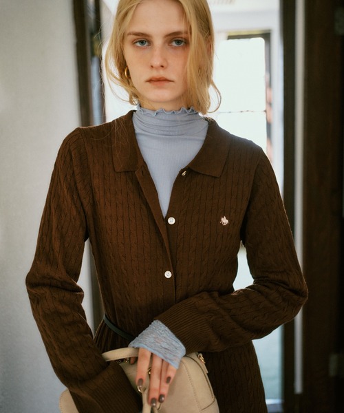 POLO BCS（ポロ ビーシーエス）の「【POLO BCS】VIS別注ニットワンピース（ワンピース・レディース・チャコールグレー/ダークブラウン・FREE）」の9枚目の写真