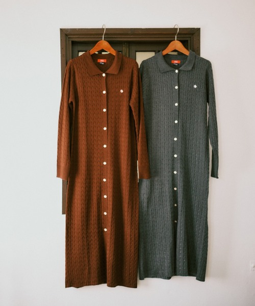 POLO BCS（ポロ ビーシーエス）の「【POLO BCS】VIS別注ニットワンピース（ワンピース・レディース・チャコールグレー/ダークブラウン・FREE）」の11枚目の写真