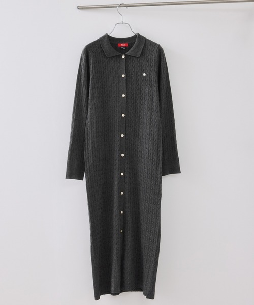 POLO BCS（ポロ ビーシーエス）の「【POLO BCS】VIS別注ニットワンピース（ワンピース・レディース・チャコールグレー/ダークブラウン・FREE）」の14枚目の写真