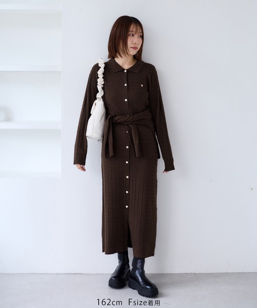POLO BCS（ポロ ビーシーエス）の「【POLO BCS】VIS別注ニットワンピース（ワンピース・レディース・チャコールグレー/ダークブラウン・FREE）」の21枚目の写真