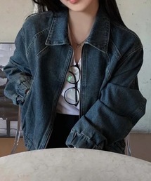 Feliz（フェリス）の「ショート丈デニムジャケット（デニムジャケット）」