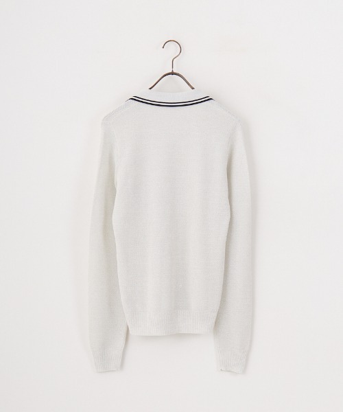 FRED PERRYツインティップライン メタリックニットポロシャツ FRED PERRY/フレッドペリー] ツインティップライン メタリックニット