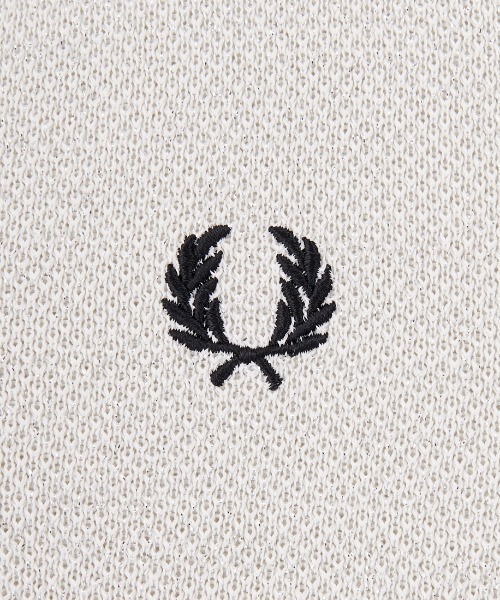 FRED PERRYツインティップライン メタリックニットポロシャツ FRED PERRY/フレッドペリー] ツインティップライン メタリックニット
