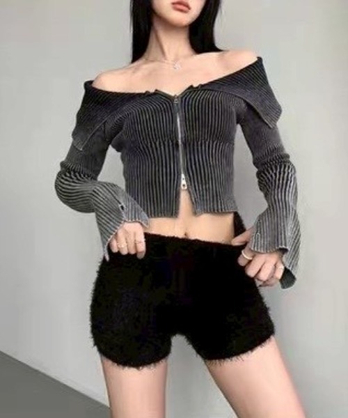UP START（アップスタート）の「【LAMPOON】シャギーニットショーツ（その他パンツ・レディース・ブラック/ホワイト・MEDIUM/LARGE/SMALL）」の15枚目の写真
