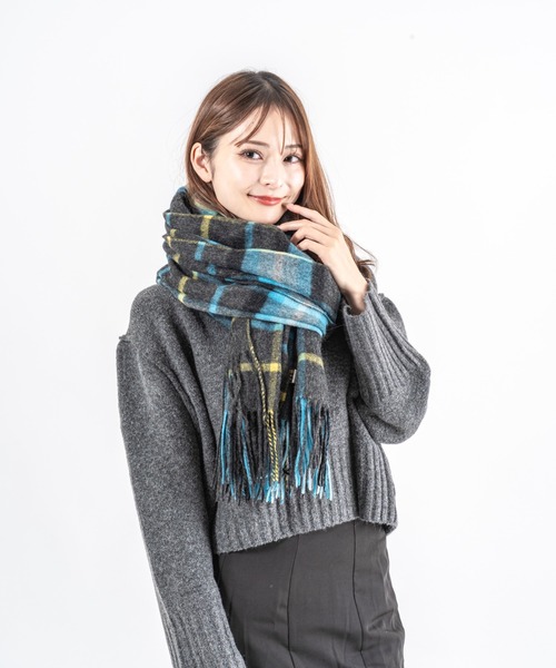 TWEED MILL（ツイードミル）の「【TWEEDMILL】大判ストール　ウール　チェック　70x190cm　イギリス製（マフラー・レディース・グレー/クリーム/ブルー/ブラック×ブルー/ブラック/チェック/ブルー系その他/ブラック×グレー/ブラウン系その他・FREE）」の22枚目の写真