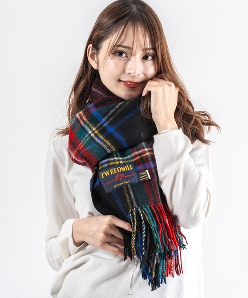 TWEEDMILL】大判ストール ウール チェック 70x190cm イギリス製