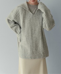 ニット/セーター（グレー/灰色系・ストライプ柄）ファッション通販