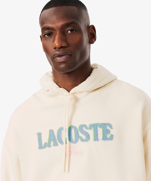LACOSTE（ラコステ）の「シャギーブランドネームロゴスウェットフーディー（パーカー・メンズ・オフホワイト/ブラック・3/2/4/5）」の3枚目の写真