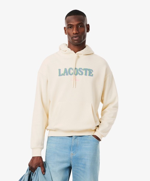 LACOSTE（ラコステ）の「シャギーブランドネームロゴスウェットフーディー（パーカー・メンズ・オフホワイト/ブラック・3/2/4/5）」の4枚目の写真