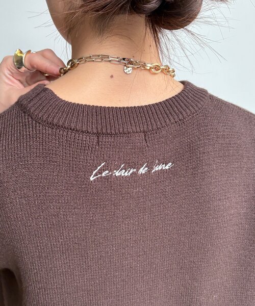 DouDou（ドゥドゥ）の「【新色追加/WEB限定】フェザーロゴニット（ニット/セーター・レディース・ネイビー/ダークグレー/オフホワイト/ブラウン・FREE）」の13枚目の写真