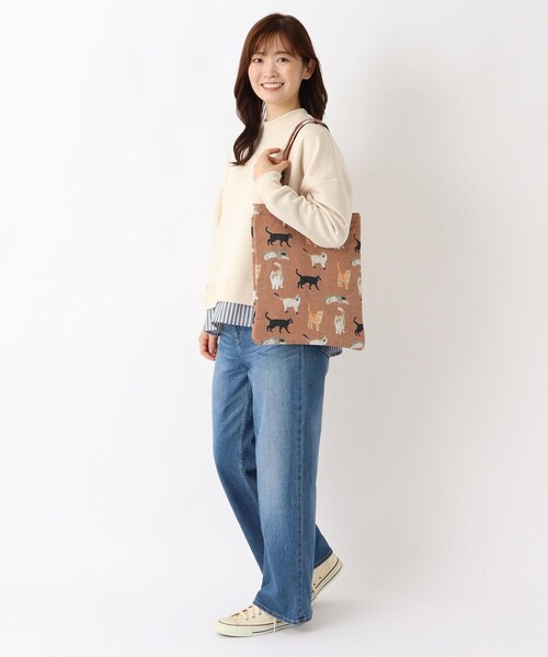 one'sterrace(ワンズテラス)の「FH ジャカードトート メニーキャット(トートバッグ・レディース・オレンジ系その他5・99)」の10枚目の写真