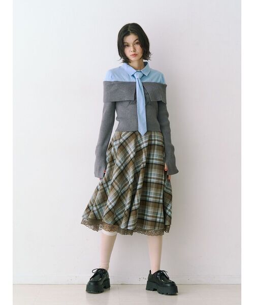 セール】パターンベルトフレアロングスカート【セットアップ対応