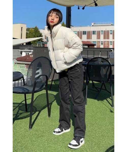 MUSINSA STANDARD WOMAN（ムシンサスタンダードウーマン）の「ウィメンズデイリープファーリバーシブルフリースショートパディングジャケット[クリーム/クリーム]（ダウンジャケット/コート・レディース・その他・SMALL/MEDIUM/LARGE/X-SMALL）」の5枚目の写真