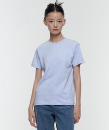 ウィメンズベーシッククルーネックTシャツ[セレニティブルー]