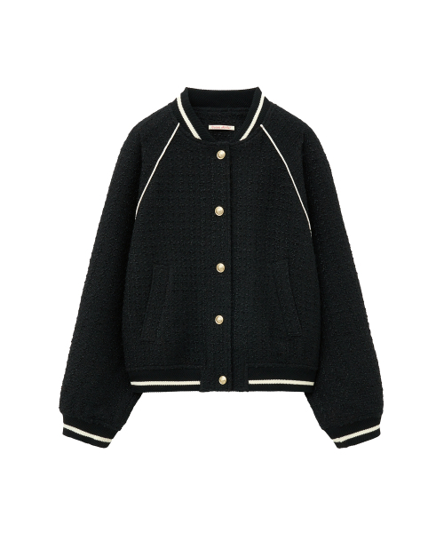 VANONE ATELIER(バノンアトリエ)の「O3751 ツイードバスティジャケット_ブラック(スタジャン・レディース・ブラック・FREE)」の2枚目の写真