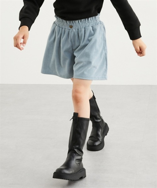 QUNTSTYLE(キュントスタイル)の「ハートボタンコーデュロイキュロット(その他パンツ・キッズ・ベージュ/ブラック/サックスブルー・110/130/140/150/160/120)」の3枚目の写真