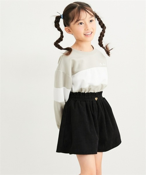 QUNTSTYLE(キュントスタイル)の「ハートボタンコーデュロイキュロット(その他パンツ・キッズ・ベージュ/ブラック/サックスブルー・110/130/140/150/160/120)」の8枚目の写真