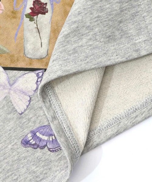 セール】ScoLar(スカラー) 額縁×花×蝶柄 ニットソー×裏毛切替プル