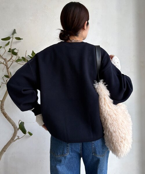 DouDou(ドゥドゥ)の「【WEB限定】パールロゴニットトップス(ニット/セーター・レディース・ネイビー/ブラック/アイボリー・FREE)」の12枚目の写真